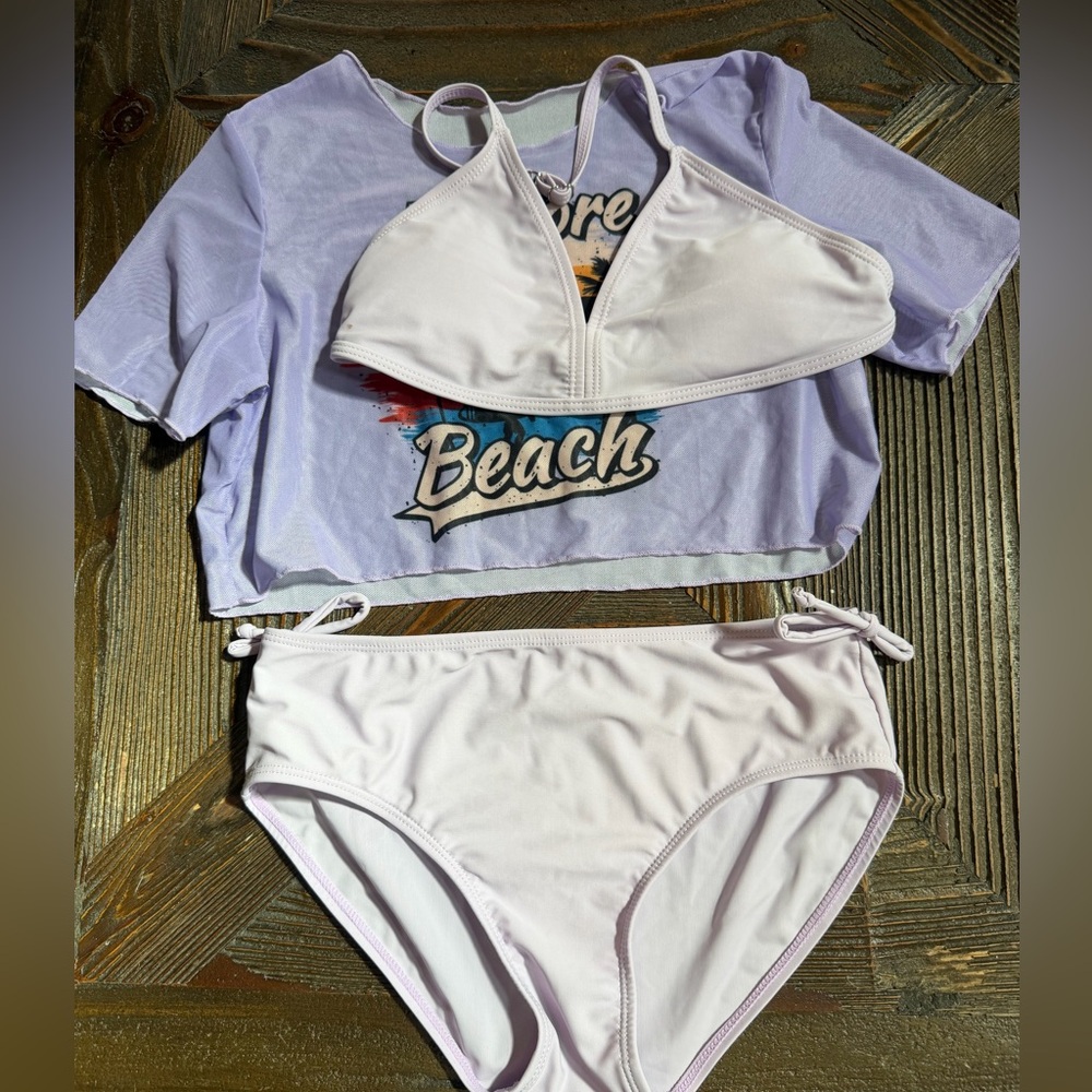 Bikini Set with Graphic Tee, 2 tops